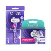 Gillette Venus Swirl Razor + 4 Blades blue