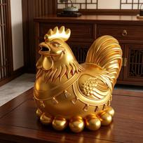 Money-Attracting Rooster: Bedside Pocket Money Storage for Kids & Adults - Ideal for Home or High-End Gift. brown