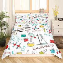 Math Equation Bedding Set Double Size Mathematics Formula Duvet Cover 3pcs Science Theme Axis Art Style Soft Quilt Cover EU Single 135*200cm/53x79in 3pcs