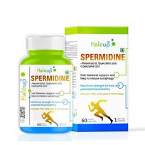 Haleup 99% Spermidine Trihydrochloride with Resveratrol| For Healthy Ageing | Autophagy| Cell Renewal | Immunity| Skin and Hair | Cognitive Supp