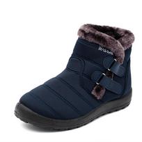 Winter Warm Women Cotton Boots Shoes Botas Mujer Lightweight Waterproof Wear-resistant Cotton Shoes Short Plush Snow Ankle Boots 41 raudona