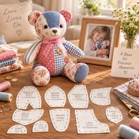 1set Includes Instructions Memory Bear Template 15 Inch Sewing Quilting Template  For Home Craft L-15in