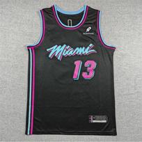 2026 NBA Miami Heat Miesto Edition Juodi Marškinėliai 13 14 Siuvinėtas Krepšinio Apranga Vyrams Moterims Large black