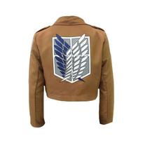 Attack On Titan Scouting Legion Cosplay Coat Jacket For Eren Jaeger Fans** M brown