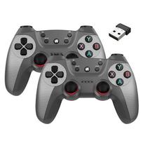 BOYHOM Belaidis Dvigubas Žaidimų Valdiklis Linux/Android Telefonui, Žaidimų Dėžutei, Žaidimų Klipui, PC, Išmaniajai TV Dėžutei 2.4G Žaidimų Pultelis Vairasvirtė pilka