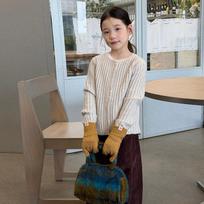 Kids Girls Solid Color Long Sleeve Korean Style Knit Cardigan Outerwear 170cm balta