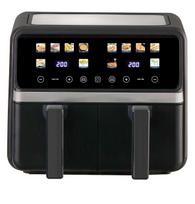 Stainless Steel Double Basket Air Fryer with Large Capacity and Automatic Features