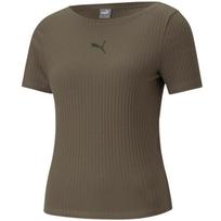 Marškinėliai moteriški Puma HER rimbuoti Slim Tee Grape Leaf khaki 531917 44