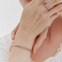 Shertz Half Twist Daily Bangle Bracelet (24k Gold Plated) SHBR0013 white gold beige