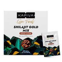 Kapiva Shilajit Gold Mix Natural Pre Workout Coffee Flavor Energy Focus Support 40 Sachets Powder Drink Formula black