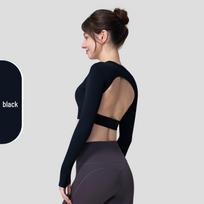 Autumn Winter Long Sleeve Quick-Dry Yoga & Running Sportswear with Fixed Cup Large juoda