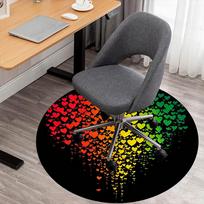 1PC heart rainbow Office Round Area Rug, Under Office Chairs Bedroom Living Room Home Decor,Carpet for Office, -1110228 80cm by 80cm black