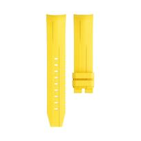 Aukščiausios kokybės fluoro gumos FKM gumos nardymo laikrodžio dirželis Tissot Sea Star T120407 laikrodžiui, lenktas atsparus vandeniui dirželis 21mm 1000 22-20mm Rubber&Silver Pin Buckle yellow