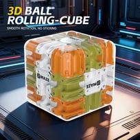 3D Magic Cube Puzzle Ball Maze Toy Educational Labyrinth Cube for Kids Adults DIY Fidget Game Logical Thinking Training orange