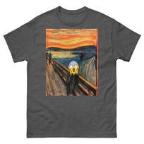 The Scream T Shirt Design, Edvard Munch Emoji Painting L black