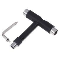 T-Type Skateboard All-In-One Wrench, Multi-Function Roller Skate Repair Tool with Screwdriver[YY9] black