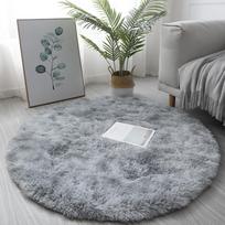 Circle Round Shaggy Rug Living Room Bedroom Carpet Floor Mat Anti-Skid Floor Soft Solid Large Carpets 40CM