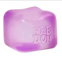 Nee Doh Nice Cube Super Suspaudžiamas Fidget Žaislas, Pusiau permatomas Raudonas Streso Malšinantis Minkštas Kubas, Be BPA Žaislas Vaikams ir Suaugusiems