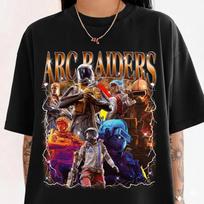 ARC Raiders Gaming Unisex T-Shirt, Retro Arcade Raiders Tee, Arc Raiders Vintage Bootleg T-shirt, Funny Video Game Emote Gamer Gift XL brown