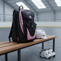Pačiūžų Kuprinė Didelės Talpos Inline Dvigubos Petnešos Lauko Veiklai, Kelionėms Black Pink S gray