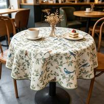 Indoor Dining Kitchen Living Space Decorative Soft Cotton Small Size Round Table Cloth Dia 90cm（36”） raudona