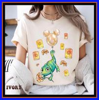 Retro Pascal Floating Lantern Mickey Balloon Rapunzel Watercolor Disneyland Magic Trip | Unisex Adult Kid Cotton T-and kids tshirt Hoodie Gift GU779 120 white