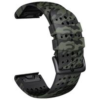22/26mm Camo Silicone Straps QuickFit Band for Garmin Fenix 8 47/51mm E 7 7X Pro 6 6X Watchband for Approach S70 Descent G2 Mk3i QuickFit 26mm gray