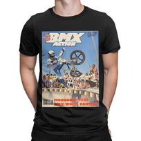 BMX Racing Vintage Action Classic Graphic 100% Cotton T-Shirt Tops Tees For Men XS gray