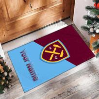 West Ham United FC Printed Crystal Velvet Rug Non‑Slip Crystal Velvet Carpet For Sofa Bedroom Indoor Home Decoration 50cmx80cm