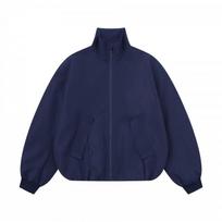 2026 Retro Stand Collar Pilot Jacket Unisex Oversized Short Bomber Coat Zipper Front Casual Outerwear Small black