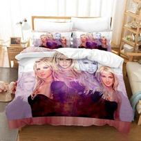 Britney Spears patalynės komplektas, dvigulė, karalienės dydžio, dainininkės antklodės užvalkalas, pagalvės užvalkalas, vaikams, suaugusiems, madingas tekstilė, prabangi gimtadienio dovana 135x200cm gray