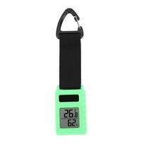 Portable Thermometer Hygrometer with Carabiner Clip Temperature Humidity Meter Sensor Gauge for Climbing Hiking Outdoor Sports žalia