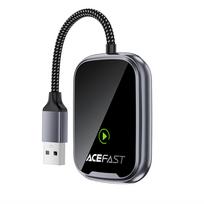 Belaidis automobilinis adapteris Acefast QC1 CarPlay ir Android Auto, pilkas