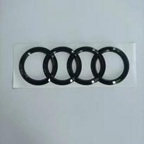 ABS Bright Black Silver Car Hood Front Grill Emblem Rear Trunk Badge Sticker for Audi R8 4Ring logo V10 Replacement Accessories