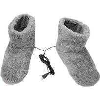 USB Šildomos pliušinės kojinės-batai - Žiemos šiluma poroms One Size pilka