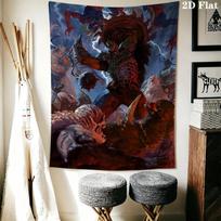 DOOM The Dark Ages Wall Tapestry Aesthetic Wall Hanging Printed Fabric Blanket Decorative Tapestries for Bedroom Living Room Home Decor 100cm x 150cm gray