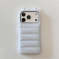 Cute 3D Devil Horn Pink White Phone Case For iPhone 17 16 15 14 Pro Max 13 Solid Color PU Leather Urban Sophistication Cover iPhone 14 Pro