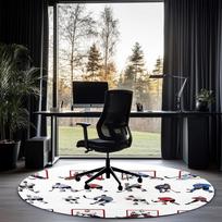 ice hockey Printed Round Rug Carpet Chair Rug Area Rug Entryway Doormats,for Office Chair Living Room Bedroom Kitchen Room. 150cmx150cm