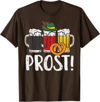Prost Pretzel Bavarian Beers German Oktoberfest Retro Unisex T-Shirt M black