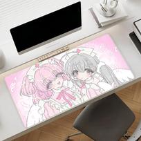 Angel Aesthetic Mouse Pad Xxl 900x400mm NonSlip Gaming Desk Mat Laptop Keyboard Tray Office Computer Rubber Black 800x300x2mm