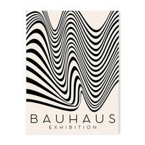 Black and White Bauhaus Wall Art Poster Mid-Century Present Canvas Painting Simple Personalized Bedroom Decorative Wall Art 21cm×30cm NoFrame black