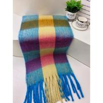 Winter Colorful Macaron Thickened Mohair Soft Waxy Fluffy Scarf Autumn and Winter Cold Protection Plush Shawl Scarf 40*200cm black