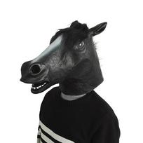 [ShuaWdk] Juokinga arklio kaukė Realistiška gyvūno galva Helovino kostiumams. Guminiai Cosplay rekvizitai kostiumų vakarėliams ir gimtadieniams (Juodo Arklio Galva) gray