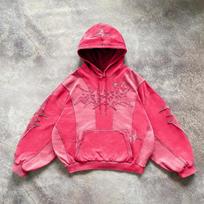 GLYDE Amerikietiška Harajuku mada Siuvinėtas raidės Negabaritinis Hoodie Y2K Hip Hop Gotikinis Laisvalaikio Džokeris Megztinis S gray
