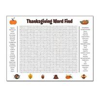 Jumbos Thanksgiving Word Search Posters Wall Crossword Puzzle Game Fun Holiday Party Game Classroom Party Favor Supplies 1 white