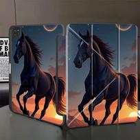 Tablet Case For iPad Air 4 5 M3 M2 1 2 M4 11inch Mini 6 7 Pro 2025 Pro 11th 10th 9th 8th 7th 12.9inch Holder Cover Horse Running iPad Mini 6 8.3 black