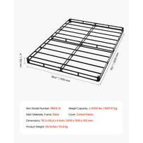 SucceBuy Box Spring King Size Bed Frame w/ Washable Fabric Cloth Metal Frame for King Bed 9in Mattress Foundation Easy Assembly black
