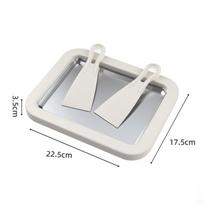 Compact Ice Cream Maker Pan Multifunction Stainless Steel Fried Ice Tray 2 Scrapers Frozen Yogurt Ice Cream Maker Plate Party white