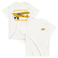 CubCrafters CC18-180 Top Cub Airplane T-Shirt - Personalized w/ Your N# - Back & S yellow