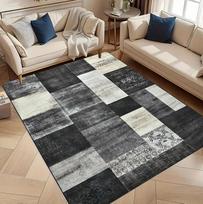 Scandinavian Gray Abstract Rug – Modern Minimalist Non-Slip Carpet for Living Room or Nordic Home Decor 40x60cm gray